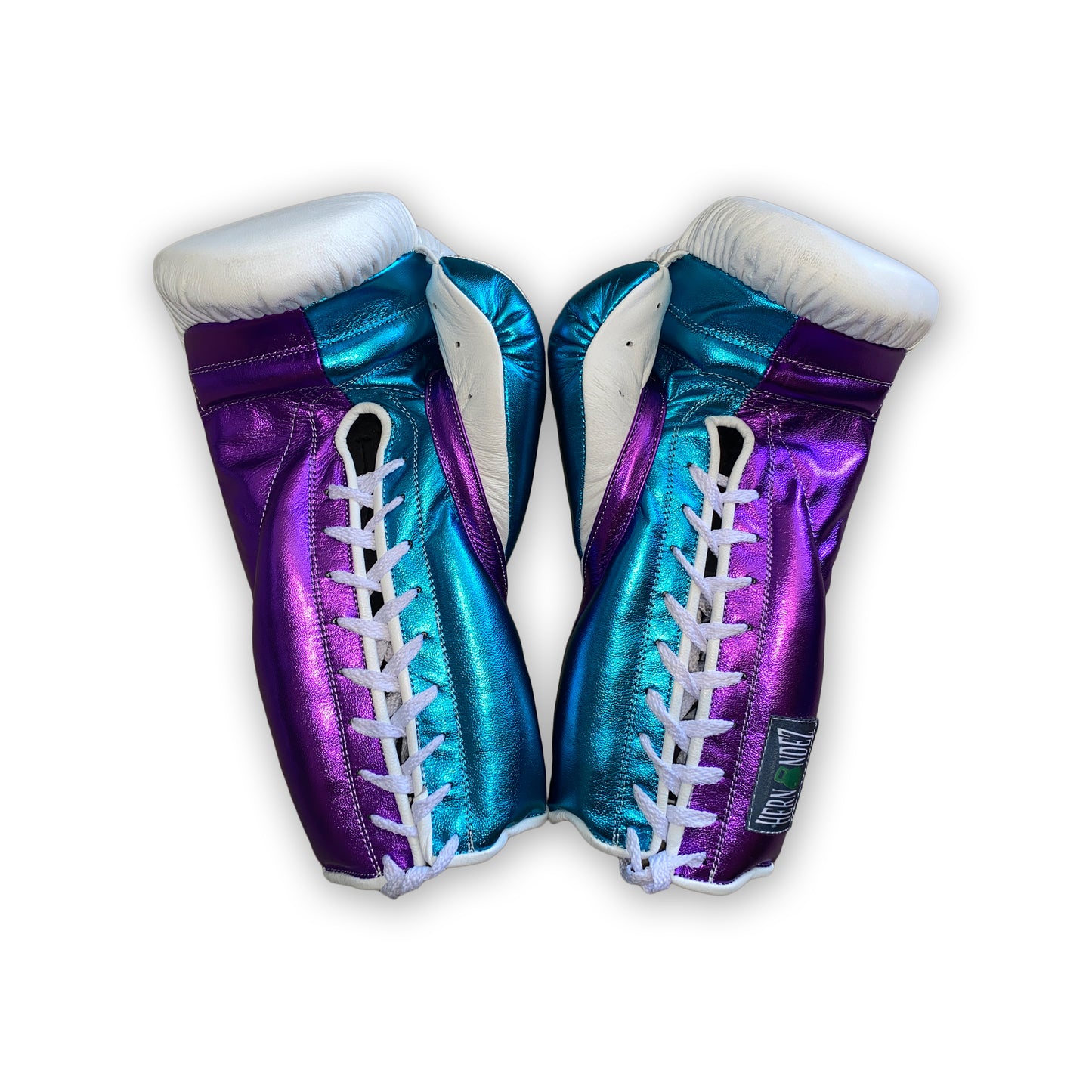16oz Hernandez White Purple and Blue Gloves