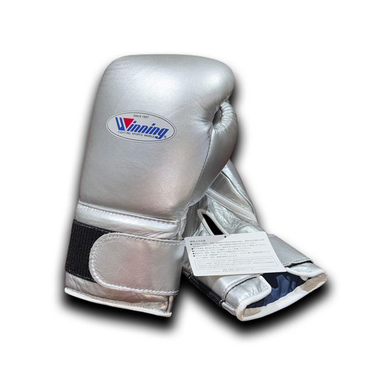 14oz Silver Winning Velcro Gloves