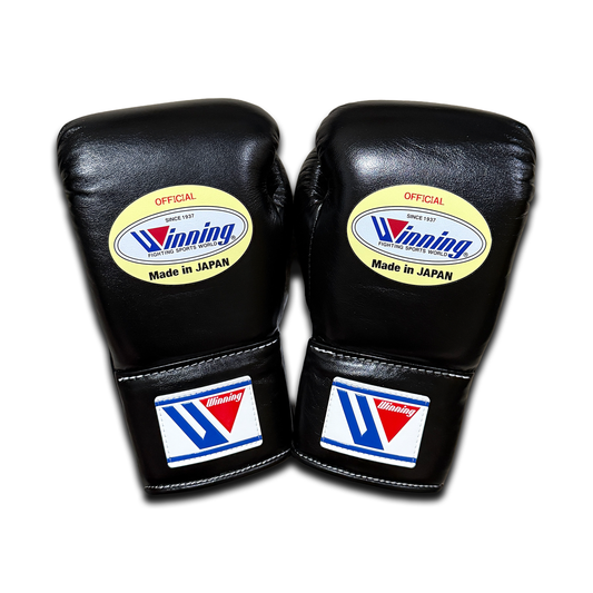 8oz Lace Up Winning Gloves Black MS-200