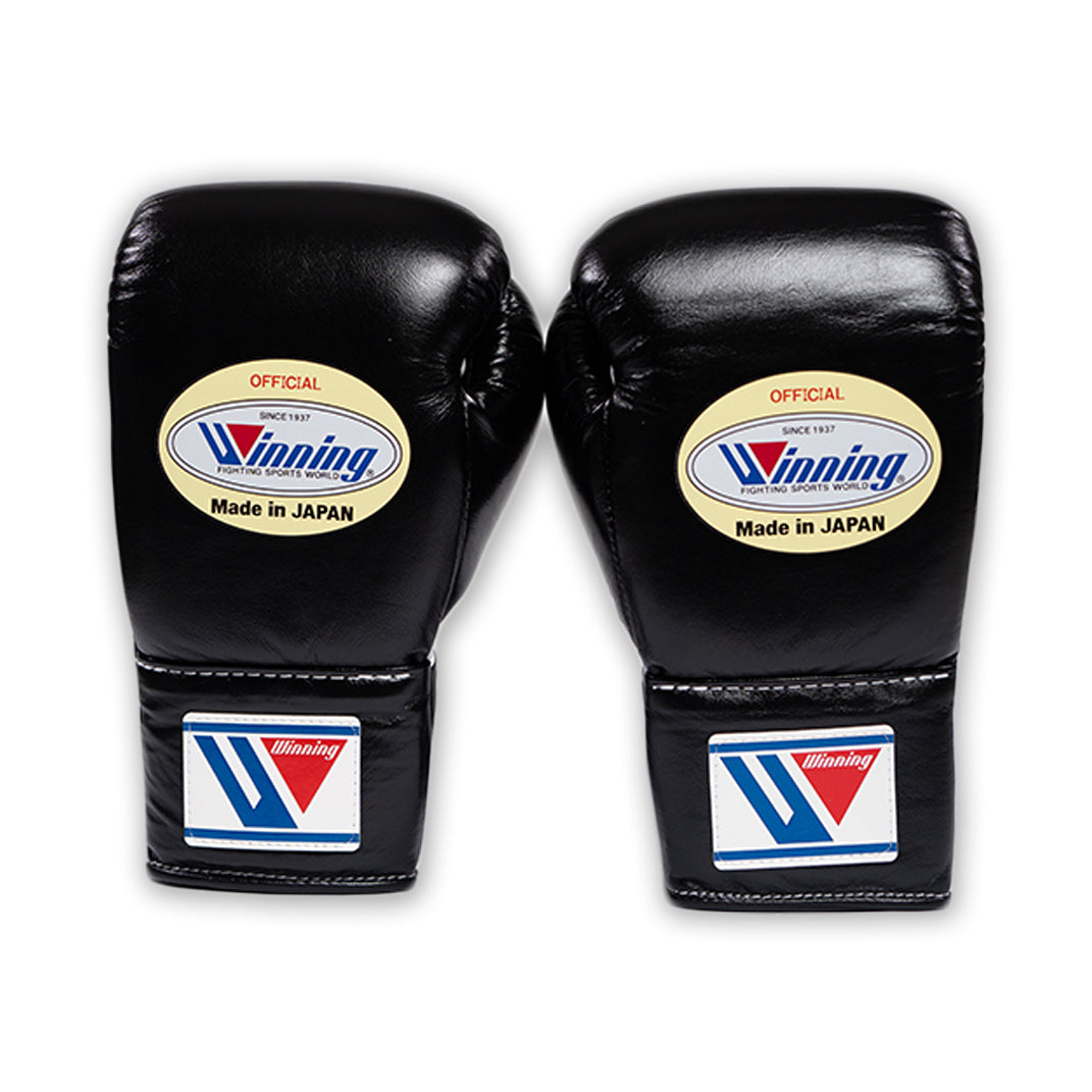 8oz Lace Up Winning Gloves Black MS-200
